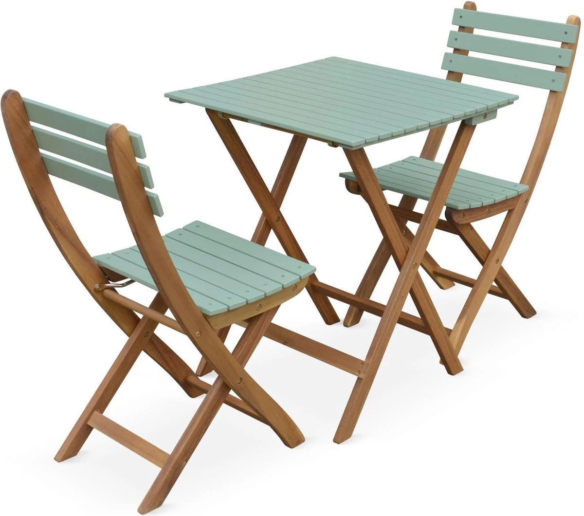 Alice's Garden Bistroset Barcelona - 2 Zitplaatsen - Acacia - Groengrijs 3 Alice's Garden Bistroset Barcelona - 2 Zitplaatsen - Acacia - Groengrijs