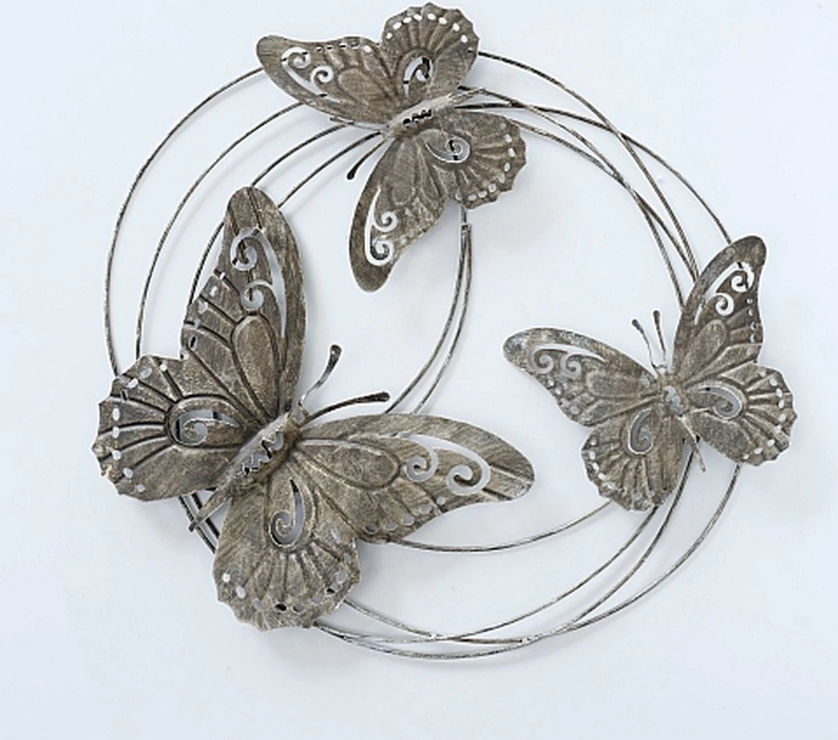 Tuindecoratie - Wanddecoratie - Muurdecoratie - Metaal - Vlinders - Donker Bruin Gemêleerd - 56 X 58 Cm 3 Tuindecoratie - Wanddecoratie - Muurdecoratie - Metaal - Vlinders - Donker Bruin Gemêleerd - 56 X 58 Cm