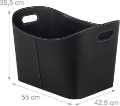 Relaxdays 1x Houtmand Kunstleer - Haardhout Mand Zwart - Opbergmand - Haardmand -Philips Hue Winkel 1200x1061 19