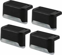 BIZZ Light ® Solar Buitenlamp Met Dag En Nacht Sensor Op Zonne Energie - IP65 Waterdicht- 4 Stuks - Tuinverlichting - Warm Wit - Zonne-energie - Voor Trappen, Hekken, Terras