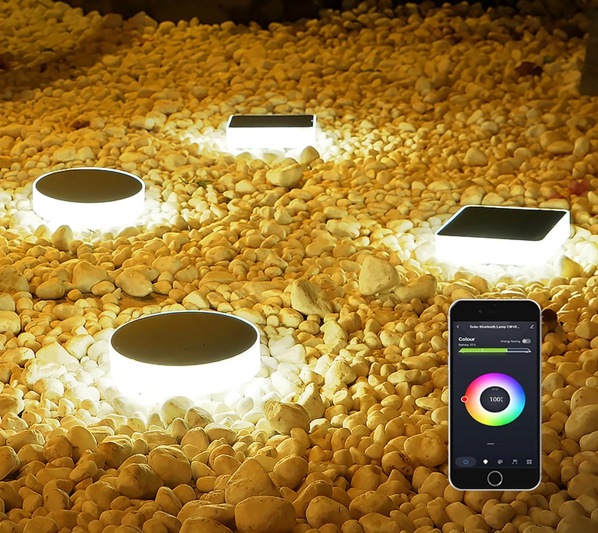 Lueas® - Solar Grondspot Telefoonbestuurbaar- Met App - Zonne-energie - Muurlamp - Lichtsensor - Bluetooth 3 Lueas® - Solar Grondspot Telefoonbestuurbaar- Met App - Zonne-energie - Muurlamp - Lichtsensor - Bluetooth