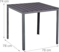 Relaxdays Tuintafel Vierkant - Grijze Buitentafel - Eettafel Tuin - Moderne Balkontafel -Philips Hue Winkel 1200x1076