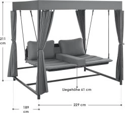 Schommelbank / Ligbank Kassandra - Donkergrijs -Philips Hue Winkel 1200x1081 1