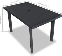 VidaXL Tuintafel 126x76x72 Cm Kunststof Antraciet 18 VidaXL Tuintafel 126x76x72 Cm Kunststof Antraciet -Philips Hue Winkel 1200x1082