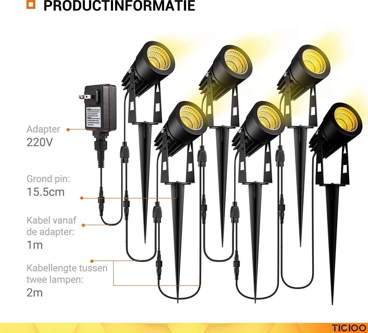 TIGIOO LED Tuinspot Buitenverlichting - 6 Tuinlampen - Tuinverlichting - Waterdicht (6 PACK) 5 TIGIOO LED Tuinspot Buitenverlichting - 6 Tuinlampen - Tuinverlichting - Waterdicht (6 PACK) - Afbeelding 3