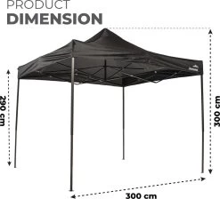 MaxxGarden Easy-up Partytent - 3x3m - Standaard - Waterdicht - Opvouwbaar - Inclusief Draagtas - Zwart 13 MaxxGarden Easy-up Partytent - 3x3m - Standaard - Waterdicht - Opvouwbaar - Inclusief Draagtas - Zwart -Philips Hue Winkel 1200x1086 2