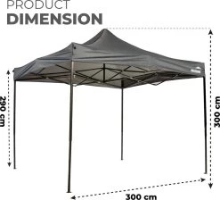 MaxxGarden Easy-up Partytent - 3x3m - Standaard - Waterdicht - Opvouwbaar - Inclusief Draagtas - Antraciet -Philips Hue Winkel 1200x1086 3