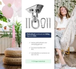 Plafondhaak - Ophangen Bokszak, Schommel En Hangstoel - Ophangsysteem - Ophanghaak - Plafondbeugel - RVS – 500kg Tilgewicht -Philips Hue Winkel 1200x1087 1