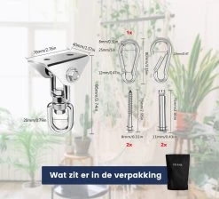 Plafondhaak - Ophangen Bokszak, Schommel En Hangstoel - Ophangsysteem - Ophanghaak - Plafondbeugel - RVS – 500kg Tilgewicht -Philips Hue Winkel 1200x1087 2