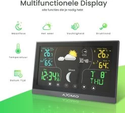 AXIMO Weerstation Binnen En Buiten – Draadloos Weerstation Met Buitensensor - Touchscreen Kleurendisplay - Binnen- En Buitentemperatuur - Barometer - Weersvoorspelling 18 AXIMO Weerstation Binnen En Buiten – Draadloos Weerstation Met Buitensensor - Touchscreen Kleurendisplay - Binnen- En Buitentemperatuur - Barometer - Weersvoorspelling -Philips Hue Winkel 1200x1088 4