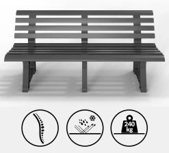 Casaria Tuinbank Orchidea – Kunststof/240kg Belastbaar – Antraciet -Philips Hue Winkel 1200x1089