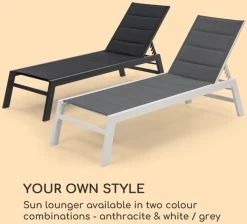 Blumfeldt Renazzo Lounge Ligstoel - Ligbed Voor De Tuin - Aluminium Tuinstoel - 6 Standen - Waterafstotend - Bekleding Van 70 % Pvc En 30 % Polyetheen - Zwart -Philips Hue Winkel 1200x1089 3