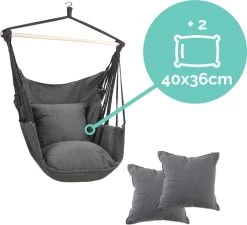 Hangmat Stoel - Hangstoel Voor Binnen Of Buiten - Incl. 2 Kussens - Zwart/Grijs Antraciet 9 Hangmat Stoel - Hangstoel Voor Binnen Of Buiten - Incl. 2 Kussens - Zwart/Grijs Antraciet -Philips Hue Winkel 1200x1095 1