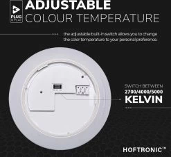 HOFTRONIC - LED Plafondlamp - Plafonnière - RVS - 12 Watt - IP65 Waterdicht - Kleur Instelbaar (2700K, 4000K & 5000K) - 1200 Lumen - IK10 Stootveilig - Ø25 Cm - Geschikt Voor Badkamer - Voor Binnen En Buiten - 3 Jaar Garantie -Philips Hue Winkel 1200x1096 2