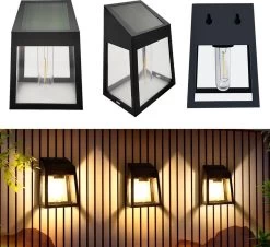 Solar Wandlamp-Tuinverlichting Op Zonne-energie Energie -Schutting Wandverlichting- Solar Buitenverlichting- Led Verlichting - Duurzaam-