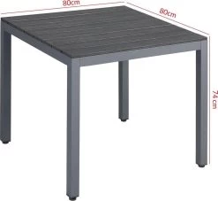 Tuinset 4 + 1 Klapstoelen Tuintafel – Aluminium 80x80cm - Grijs -Philips Hue Winkel 1200x1102