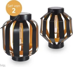 Gadgy Solar Lantaarn Gloeilamp Set Van 2 - Solar Tuinverlichting Op Zonneenergie – Led Buitenverlichting Met Dag/nacht Sensor - Tafellamp - Hanglamp - Tuinlantaarn - 20.5 X Ø 18 Cm - Zwart - Metaal -Philips Hue Winkel 1200x1104 9