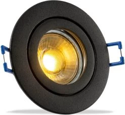 IP44 LED Inbouwspot Sadie - Badkamer Of Buiten - Ronde Spot - Zwart - Extra Warm Wit - 2700K - 4 Watt - Philips