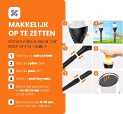 HEKO Solar® Tuinverlichting Torch - 4 Stuks - Fakkels - Op Zonne-Energie - Automatisch Aan/Uit - Eenvoudige Installatie -Philips Hue Winkel 1200x1108 5
