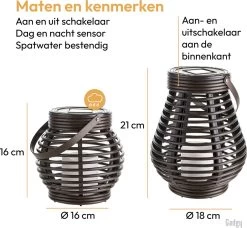Gadgy Solar Rotan Tafellamp Set Van 2 - Solar Tuinverlichting Op Zonneenergie - Tuinlantaarn - Led Buitenverlichting Met Dag/Nacht Sensor - Voor Binnen En Buiten -Philips Hue Winkel 1200x1109 4
