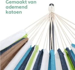 Vita5 Hangmat Met Standaard – 2 Persoons – Incl. Bekerhouder – 205kg Draaggewicht – Groen/Blauw -Philips Hue Winkel 1200x1111 1