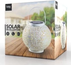 Gadgy Solar Lantaarn Rond Wit - Solar Tuinverlichting Op Zonneenergie - Led Buitenverlichting Met Dag/nacht Sensor - Tuinlantaarn - Hanglamp - Tafellamp Metaal - 20 X Ø17.5 Cm -Philips Hue Winkel 1200x1112 7