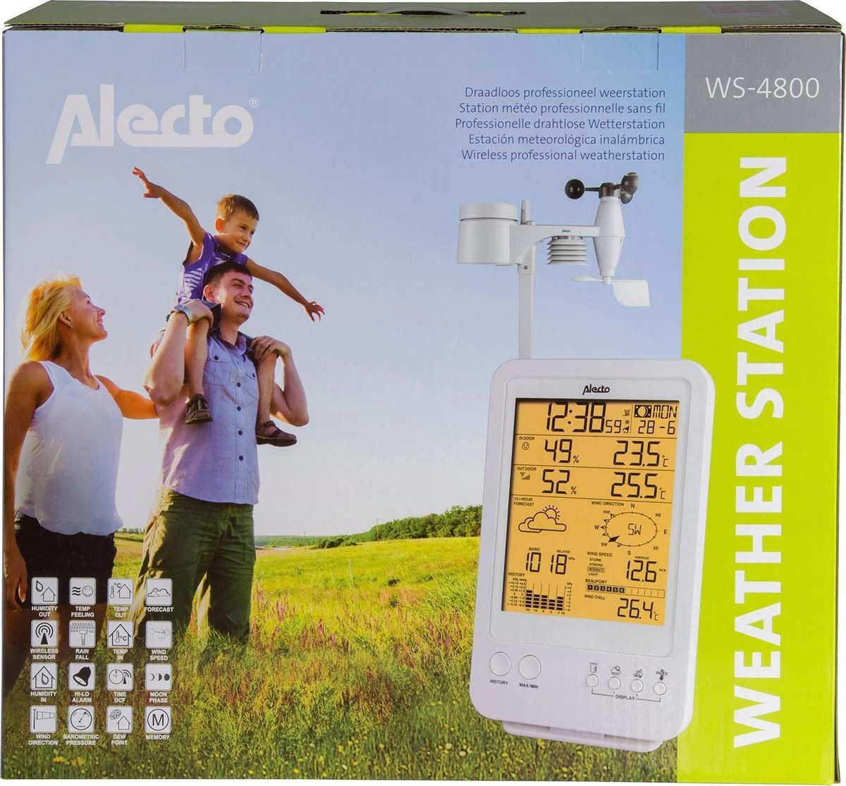Alecto WS-4800 - Professioneel Weerstation Met Draadloze Buitensensor - 6-in-1 20 Alecto WS-4800 - Professioneel Weerstation Met Draadloze Buitensensor - 6-in-1 - Afbeelding 18