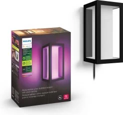 Philips Hue Impress Muurlamp - Wit En Gekleurd Licht - Zwart - Smal