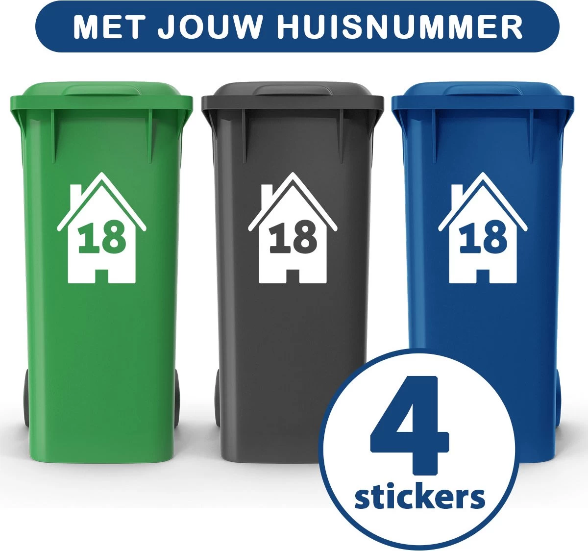 Container Stickers - Voordeelset 4 Stuks - 15x20 Cm - Container / Kliko Sticker Huisnummer - Afvalcontainer Sticker - Klikosticker - Wit - Huis Met Nummer 5 Container Stickers - Voordeelset 4 Stuks - 15x20 Cm - Container / Kliko Sticker Huisnummer - Afvalcontainer Sticker - Klikosticker - Wit - Huis Met Nummer - Afbeelding 3