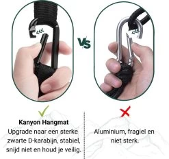 Kanyon Hangmat - Incl. Karabijnhaken En Riemen - Licht Parachutestof - 260 X 140 Cm - Tot 200kg - Groen/Khaki -Philips Hue Winkel 1200x1125