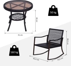 Outsunny Tuinset 7-delig Schommelstoel Set Zitgroep Met Kussens Rotan Bruin 863-030 -Philips Hue Winkel 1200x1127 3