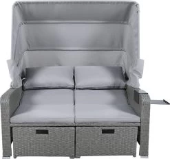 Polyrattan Patio Rieten Meubels Set Voor 2 Personen-Outdoor Rattan Sofa Set Met Intrekbare Luifel-lounge Bank-PE Rotan Loveseat Voor Achtertuin Veranda Tuin Zwembad Balkon-grijs -Philips Hue Winkel 1200x1128 1