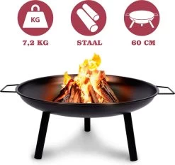 Lone Star Vuurschaal - Vuurkorf Voor Buiten - Terrashaard - Met Handvaten - 60 X 29 CM - Staal - Zwart -Philips Hue Winkel 1200x1128 12
