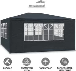 MaxxGarden Partytent - Paviljoen - 3x4m - Incl. Zijwanden - Waterdicht - Antraciet 15 MaxxGarden Partytent - Paviljoen - 3x4m - Incl. Zijwanden - Waterdicht - Antraciet -Philips Hue Winkel 1200x1129 4