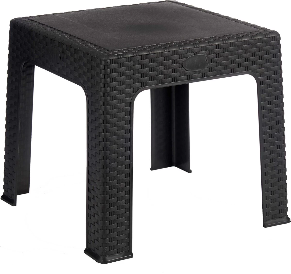 Rotan Bijzettafeltje/plantenverhoger Antraciet Grijs 47 X 47 X 42 Cm Voor Binnen/buiten 3 Rotan Bijzettafeltje/plantenverhoger Antraciet Grijs 47 X 47 X 42 Cm Voor Binnen/buiten