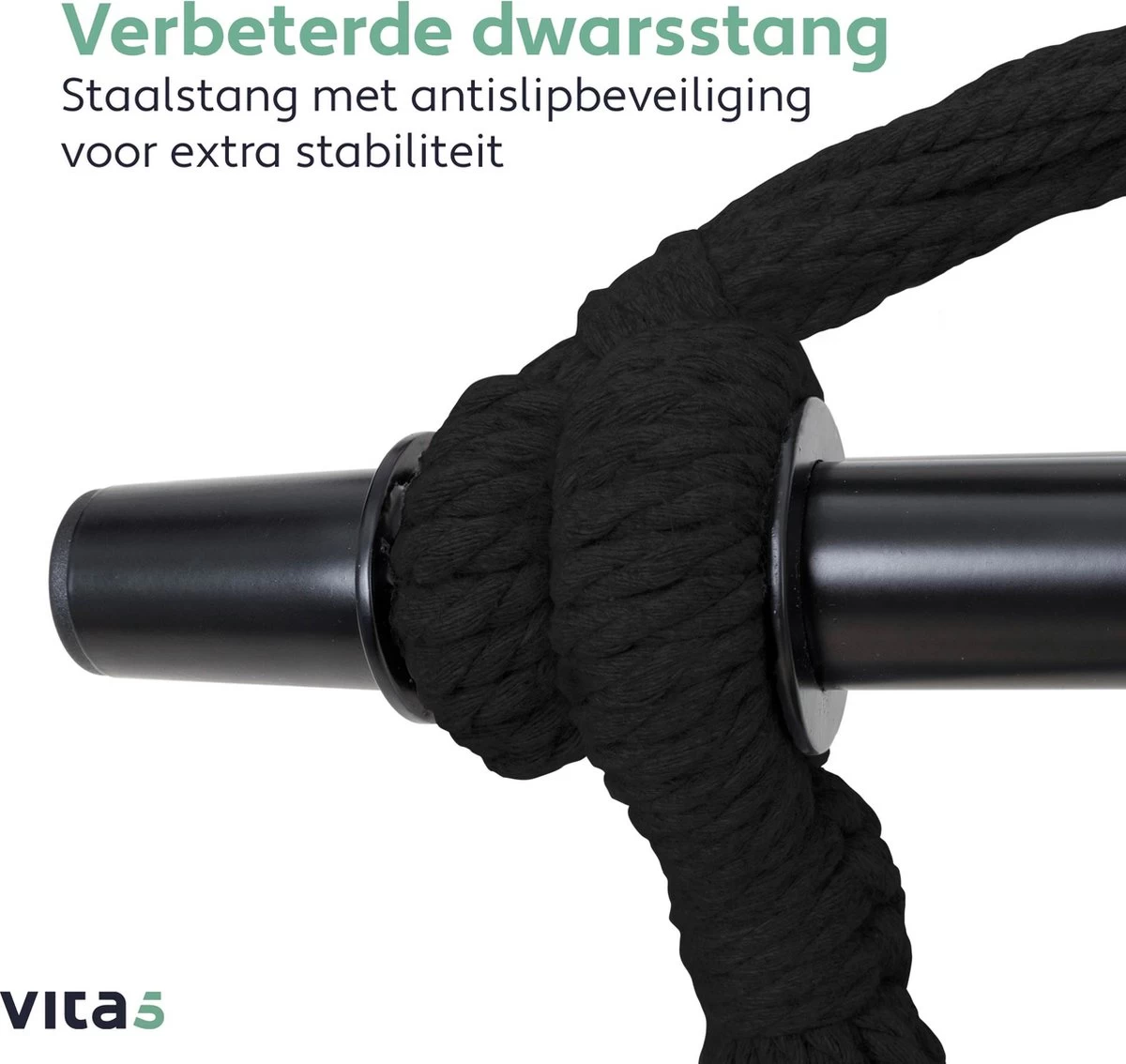 Vita5 XXL Hangstoel | Binnen&Buiten Hangnest | Incl. 2 Kussens En Boekenvak | Volwassenen&Kinderen | Hangmatstoel Tot 225kg | Beige 8 Vita5 XXL Hangstoel | Binnen&Buiten Hangnest | Incl. 2 Kussens En Boekenvak | Volwassenen&Kinderen | Hangmatstoel Tot 225kg | Beige - Afbeelding 6