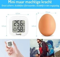 Kamerthermometer - Weerstations - Indoor Thermometer Hygrometer - Mini Digitale Temperatuur - Vochtigheidsmeter Meter Monitor, Groot LCD-scherm Celsius Voor Huis Kas, Baby, Kantoor, Thuis, Tuin, Kelder - Wit -Philips Hue Winkel 1200x1135 5
