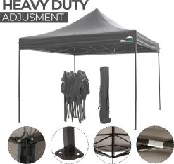 MaxxGarden Easy-up Partytent - 3x3m - Standaard - Waterdicht - Opvouwbaar - Inclusief Draagtas - Antraciet -Philips Hue Winkel 1200x1137 6