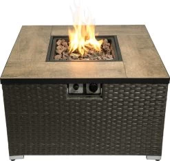 Teamson Home Vierkant Propaan Gas Vuurtafel - Vuurkorf Buiten - Geen Rook - Terrashaard - Rotan/Metaal - Met Windscherm, Lavastenen & Omslag 39 Teamson Home Vierkant Propaan Gas Vuurtafel - Vuurkorf Buiten - Geen Rook - Terrashaard - Rotan/Metaal - Met Windscherm, Lavastenen & Omslag -Philips Hue Winkel 1200x1138 15