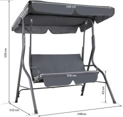 Merkloos Casaria Hollywood Schommel - Antraciet - Incl. Zonnekap 11 Merkloos Casaria Hollywood Schommel - Antraciet - Incl. Zonnekap -Philips Hue Winkel 1200x1139 1