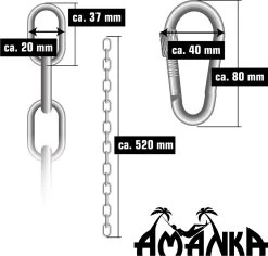 2x 50cm Hangende Stoelketting Tot 230kg - 4 Karabiners - Schommel Hangmat Bokszak Ophanging -Philips Hue Winkel 1200x1145 3