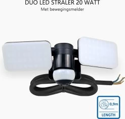 ELRO LF70 Duo LED Buitenlamp Met Bewegingssensor – 2x 10W – 1200LM – IP54 Waterdicht - Zwart -Philips Hue Winkel 1200x1147 4