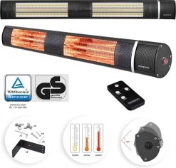 Monzana Infraroodstraler 3000W - 3 Standen Afstandsbediening - Zwart -Philips Hue Winkel 1200x1148 13