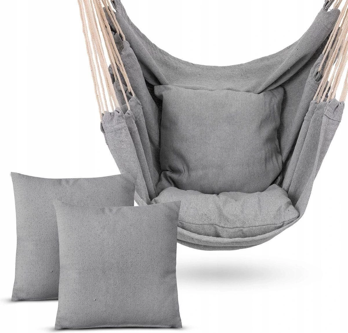 RENALUX Hangstoel Buiten En Binnen - Hangstoel Voor Binnen - Hangstoel Zonder Standaard - Hangstoel Cocoon - Gratis 2 Zachte Kussens - 150 KG - Grijs 9 RENALUX Hangstoel Buiten En Binnen - Hangstoel Voor Binnen - Hangstoel Zonder Standaard - Hangstoel Cocoon - Gratis 2 Zachte Kussens - 150 KG - Grijs - Afbeelding 7