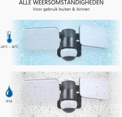 ELRO LF70 Duo LED Buitenlamp Met Bewegingssensor – 2x 10W – 1200LM – IP54 Waterdicht - Zwart -Philips Hue Winkel 1200x1151 3
