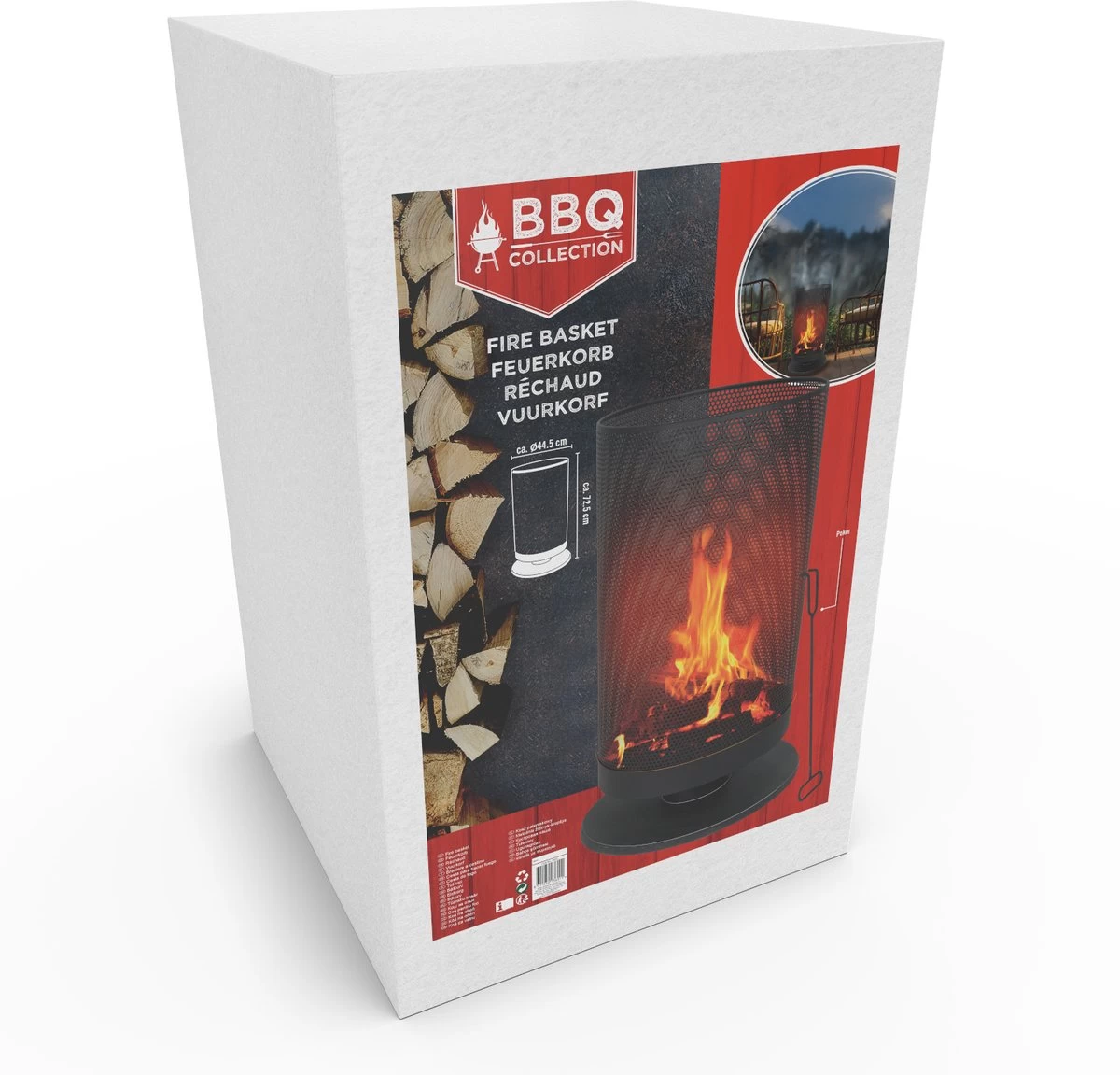 BBQ Collection Vuurkorf Op Voet - 72,5 Hoog - Ø 44,5 Cm - Inclusief Pook - Staal - Zwart 8 BBQ Collection Vuurkorf Op Voet - 72,5 Hoog - Ø 44,5 Cm - Inclusief Pook - Staal - Zwart - Afbeelding 6