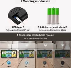 Airvital Weerstation Voor Binnen En Buiten - Draadloos - Oplaadbare Buitensensor Met 60m Bereik - Weersvoorspelling - Binnen En Buitentemperatuur - Barometer -Philips Hue Winkel 1200x1151 9