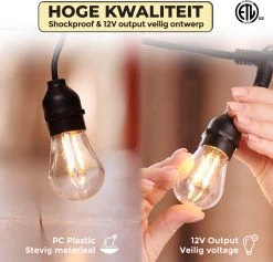 Nince Smart Tuinverlichting 15 Meter - Bedien Met Smartphone - Sfeerverlichting Voor In De Tuin - Lichtsnoer - Tuinverlichting Met Snoer - E27 13 Nince Smart Tuinverlichting 15 Meter - Bedien Met Smartphone - Sfeerverlichting Voor In De Tuin - Lichtsnoer - Tuinverlichting Met Snoer - E27 -Philips Hue Winkel 1200x1153 5