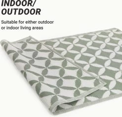 JEMIDI Tuintapijt In Modern Cirkelpatroon - Buitentapijt 120 X 180 Cm - Kleed Voor Tuin, Balkon En Binnenshuis - Groen Grijs/wit Patroon -Philips Hue Winkel 1200x1154 10