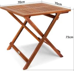 Casaria Bijzettafel Acacia Hout- Inklapbaar - 70x70x73 Cm Bruin -Philips Hue Winkel 1200x1154